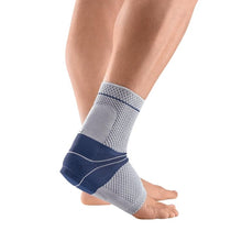 Load image into Gallery viewer, Bauerfeind Achillotrain Ankle Brace. Titan coloured sleeve. Gel pad runs along the posterior portion of the sleeve and applies compression along the achilles tendon.