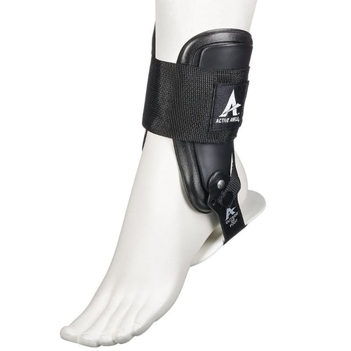 Active Ankle t2 Brace in colour black. Lateral view of the brace.